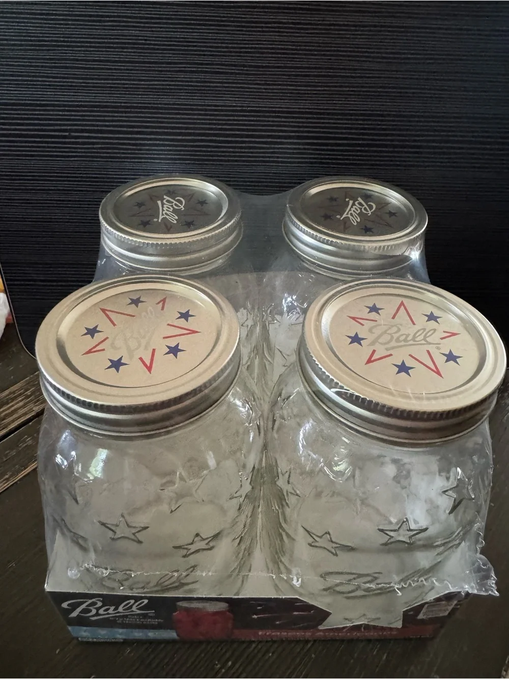 Ball 4-Quart Glass Mason Jars - Clear with Silver Lids (Set of 4)